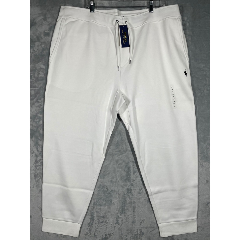 Polo Ralph Lauren Mens White Double-Knit Jogger Sweatpants 2XB NWT 711883332015